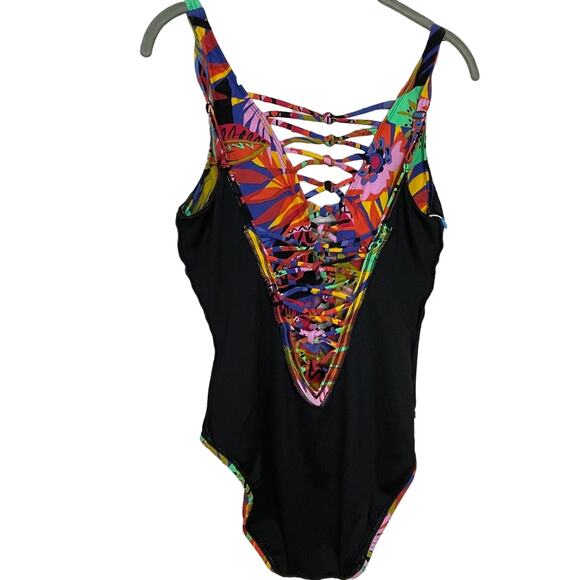 Bleu Rod Beattie Women's Night Safari Lace Down Swimsuit multi 18W - Picture 8 of 10